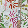 Stamped Palm Tree Fabric | Pink / Green / Red / Brown | Home Decor / Drapery | Linen Like | 54" Wide | By the Yard | Excursion in Dazzle