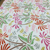 Stamped Palm Tree Fabric | Pink / Green / Red / Brown | Home Decor / Drapery | Linen Like | 54" Wide | By the Yard | Excursion in Dazzle