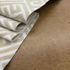 Greek Key Maze Cut Velvet Fabric in Wheat | Heavyweight Upholstery | 54" Wide | By the Yard | Kendall in Wheat