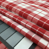 Traditional Plaid in Red and White | Upholstery / Slipcovers Fabric | Medium Weight | 54" Wide | By the Yard | "Largo" Red
