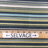 Striped Jacquard Fabric in Blue / Green / White | Upholstery | Heavy Weight | 54" Wide | By the Yard | Filmore in Chambray