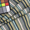 Striped Jacquard Fabric in Blue / Green / White | Upholstery | Heavy Weight | 54" Wide | By the Yard | Filmore in Chambray