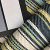 Striped Jacquard Fabric in Blue / Green / White | Upholstery | Heavy Weight | 54" Wide | By the Yard | Filmore in Chambray
