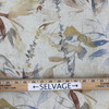 Watercolor Floral | Upholstery Fabric | Beige / Blue / Tan | Fleece-Backed | Heavyweight | 54" Wide | By the Yard | Aryna in Aurora