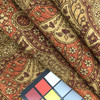 Bohemian Paisley Microfiber Velvet Fabric | Red / Burgundy / Tan  | Heavy Upholstery | 54" Wide | By the Yard | Yasmin in Garnet