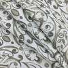 Contemporary Damask Jacquard Fabric | Taupe / Off White | Heavyweight Upholstery | 54" Wide | By the Yard | Sophia in Sesame