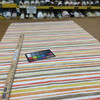 Stripes in Orange, Yellow, Red Chenille Fabric | Upholstery / Drapery | 54" Wide | By the Yard | Tommy Bahama "Longboard" in Sunshine