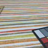 Stripes in Orange, Yellow, Red Chenille Fabric | Upholstery / Drapery | 54" Wide | By the Yard | Tommy Bahama "Longboard" in Sunshine