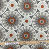 Medallion Jacquard Fabric | Orange / Taupe / Off White / Grey | Heavyweight Upholstery | 54" Wide | By the Yard | Circadia in Quartz