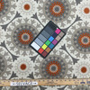 Medallion Jacquard Fabric | Orange / Taupe / Off White / Grey | Heavyweight Upholstery | 54" Wide | By the Yard | Circadia in Quartz
