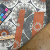 Medallion Jacquard Fabric | Orange / Taupe / Off White / Grey | Heavyweight Upholstery | 54" Wide | By the Yard | Circadia in Quartz