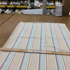 Striped Canvas Fabric in Light Blue / Mustard / Pink / White  | Slipcovers / Upholstery | 100 % Cotton | 54" Wide | By the Yard | Sierra in Caribbean Blue