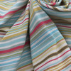 Striped Canvas Fabric in Light Blue / Mustard / Pink / White  | Slipcovers / Upholstery | 100 % Cotton | 54" Wide | By the Yard | Sierra in Caribbean Blue