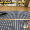 Striped Canvas Fabric in Jean Blue / Off White / Tan  | Slipcovers / Upholstery | 100 % Cotton | 54" Wide | By the Yard | Jordan in Bluestone