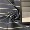 Striped Canvas Fabric in Jean Blue / Off White / Tan  | Slipcovers / Upholstery | 100 % Cotton | 54" Wide | By the Yard | Jordan in Bluestone