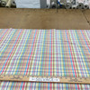 Plaid Canvas Fabric in Blue / Pink / Green / Yellow | Slipcovers / Upholstery | 100 % Cotton | 54" Wide | By the Yard | Sirena in Coral Sea