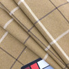 Twill Windowpane Plaid Fabric | Mustard Yellow / Off White / Brown | Upholstery and Slipcovers | Medium Weight | 54" Wide | By the Yard | "San Francis" Dijon
