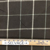 Windowpane Plaid Fabric in Brown / Off White / Mint Green | Upholstery / Slipcovers | Medium Weight | 54" Wide | By the Yard