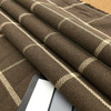 Windowpane Plaid Fabric in Brown / Off White / Mint Green | Upholstery / Slipcovers | Medium Weight | 54" Wide | By the Yard