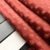 Brick Red Dots Embossed Velvet Fabric | Upholstery | Heavy Weight | 54" Wide | By the Yard | Imprint in Ruby