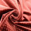 Brick Red Dots Embossed Velvet Fabric | Upholstery | Heavy Weight | 54" Wide | By the Yard | Imprint in Ruby