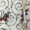 Floral Scrollwork Fabric in Red / Brown / Beige | Home Decor / Drapery | 54" Wide | By the Yard | Palace Scroll in Claret