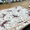 Floral Scrollwork Fabric in Red / Brown / Beige | Home Decor / Drapery | 54" Wide | By the Yard | Palace Scroll in Claret