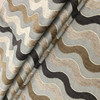 Chenille Waves in Brown / Tan | Heavyweight Upholstery Fabric | 54" Wide | By the Yard | Curve in Chocolate