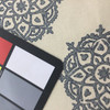 Medallion Home Decor Fabric | Off White / Grey-Blue | Upholstery / Drapery | 54" Wide | By the Yard | Laura and Kiran "Tantra" Dusty Blue