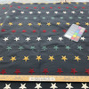 Chenille Stars Jacquard Fabric | Navy Blue / Red / Gold / Green / White | Heavyweight Upholstery | 54" Wide | By the Yard | Five Points in Enquiring Minds