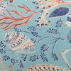Sea Shells and Coral in Blue / Orange / Red | OUTDOOR Home Decor Fabric | Upholstery | 54" Wide | By the Yard | Dena Design "Sun Dream" Reef