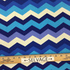Chevron in Blues and Off-White | OUTDOOR Home Decor Fabric | Upholstery / Cushions | Water Friendly | 54" Wide | By the Yard | Panama Wave in Azure