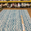 Watercolor Chevron Home Decor Fabric | Blue / Linen | Upholstery / Drapery | 54" Wide | By the Yard | Kaufmann "Jambo" Blue Diamond