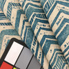 Watercolor Chevron Home Decor Fabric | Blue / Linen | Upholstery / Drapery | 54" Wide | By the Yard | Kaufmann "Jambo" Blue Diamond