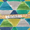 Geometric Colorblocked Fabric | Blue / Green / Grey | Home Decor / Drapery | 54" Wide | By the Yard | A New Angle in Spring