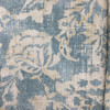 Batik Floral Fabric in Spa Blue and Off White | Home Decor / Drapery | 54" Wide | By the Yard | Kaufman Technique in Ceramic Blue