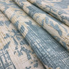 Batik Floral Fabric in Spa Blue and Off White | Home Decor / Drapery | 54" Wide | By the Yard | Kaufman Technique in Ceramic Blue