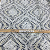 Boho Diamond Waverly Fabric | Beige / White / Blue | Home Decor / Drapery | 54" Wide | By the Yard | Waverly Curves Ahead in Indigo