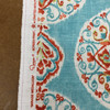 Medallion Design Fabric in Sky Blue / Orange / White | Home Decor / Drapery | Linen Like | 54" Wide | By the Yard | Mirage Medallion in Capri