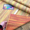 Abstract Stripes Jacquard Fabric | Orange / Gold | Heavyweight Upholstery | 54" Wide | By the Yard | Etna in Fall