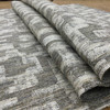 Geo Maze Jacquard Fabric | Grey / Tan / Off White | Heavyweight Upholstery | 54" Wide | By the Yard |