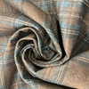 Plaid Felt Fabric in Brown and Blue | Upholstery | Heavy Weight | 54" Wide | By the Yard