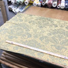 Lotus Flower Damask Fabric in Gold and Taupe | Upholstery / Slipcovers | Medium Weight | 54" Wide | By the Yard