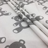 Teddy Bears | Home Decor Fabric | Grey / White | Baby / Juvenile Drapery | 54" Wide | By the Yard