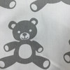 Teddy Bears | Home Decor Fabric | Grey / White | Baby / Juvenile Drapery | 54" Wide | By the Yard