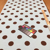 Large Polka Dots | Home Decor Fabric | Brown / Blue |  Drapery | 54" Wide | By the Yard