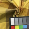 Checked Plaid Fabric with Bug Brocade Design | Yellow / Bronze  | Upholstery / Slipcovers | Medium Weight | 54" Wide | By the Yard