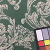 Damask Jacquard Fabric | Green / Off White | Upholstery / Slipcovers | Medium Weight | 54" Wide | By the Yard