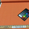 Spot on | White  Mini Polka Dot on Orange | Quilting Fabric | 100% Cotton | 44 Wide | By The Yard