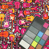 Guitars in Pink / Gold / Orange | Quilting Fabric | 44" Wide | 100% Cotton | By The Yard | Kanvas "Girls Rock"